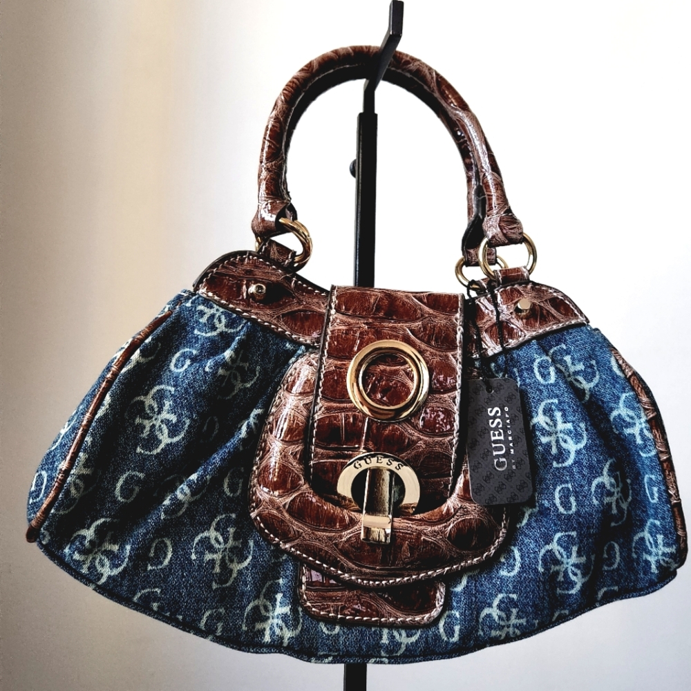 NWT denim guess mini purse